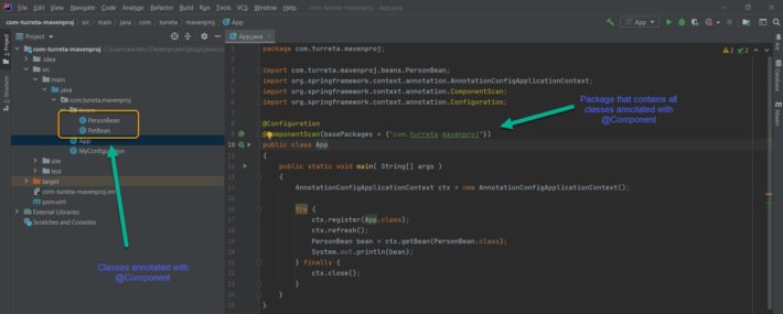 Spring Dependency Injection Examples Without Spring Boot - turreta